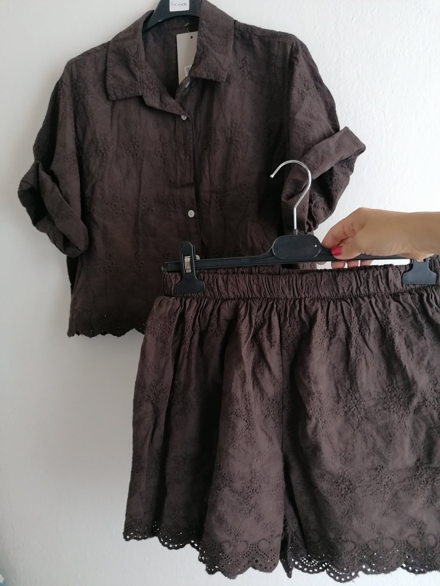 Completo sangallo camicia+shorts