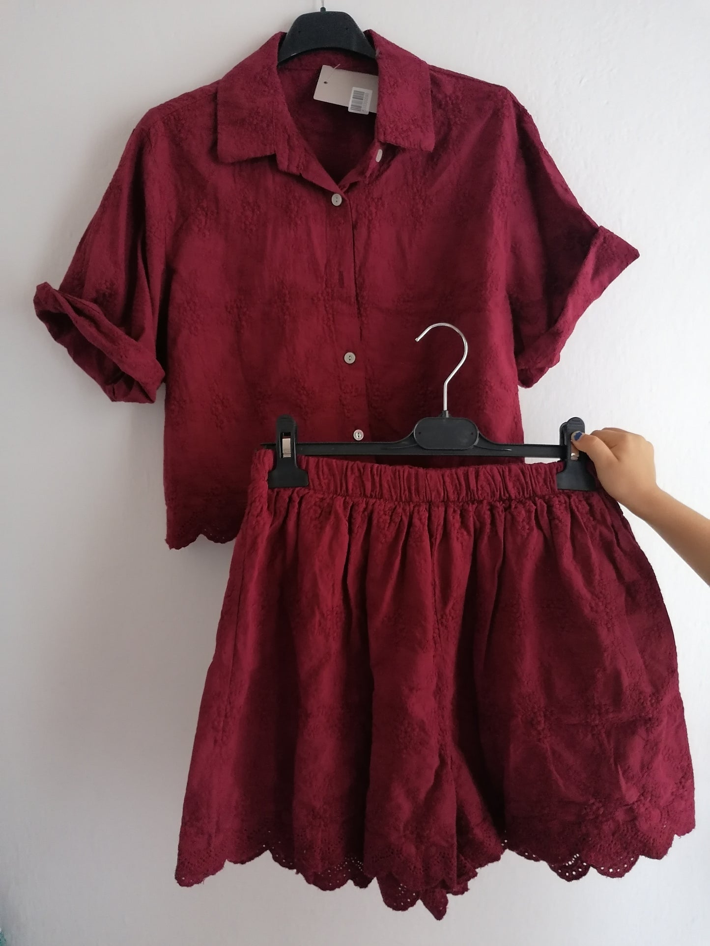 Completo sangallo camicia+shorts