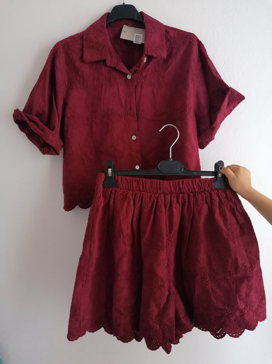 Completo sangallo camicia+shorts