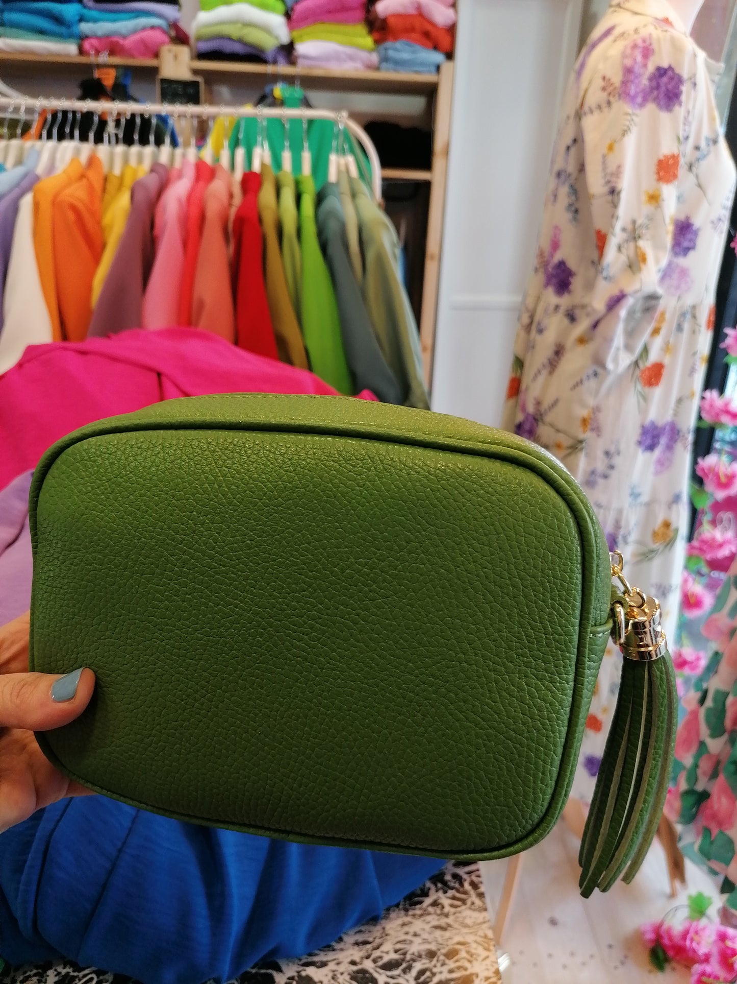 QUADROTTA MEDIA Borsa a tracolla in pelle