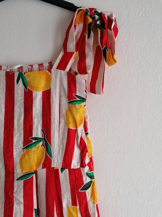 Abito lungo righe limoni