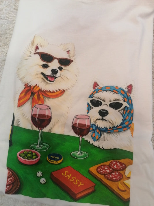 T-shirt over Cani aperitivo