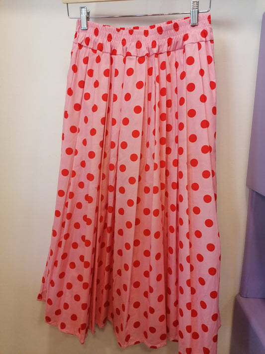 Gonna cotone midi a pois