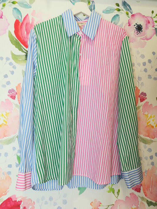 Camicia over righe 3 colori