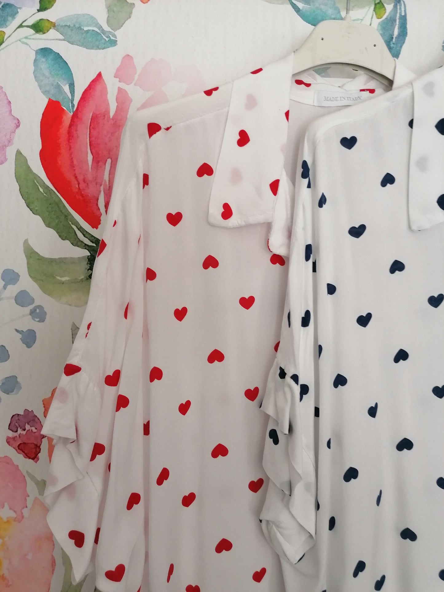 Camicia viscosa cuori over