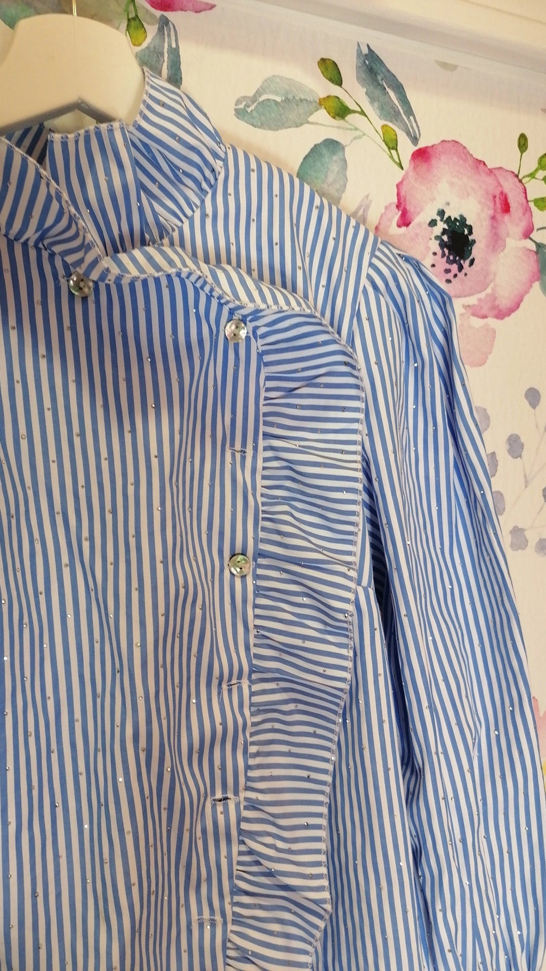 Camicia a righe con brillantini