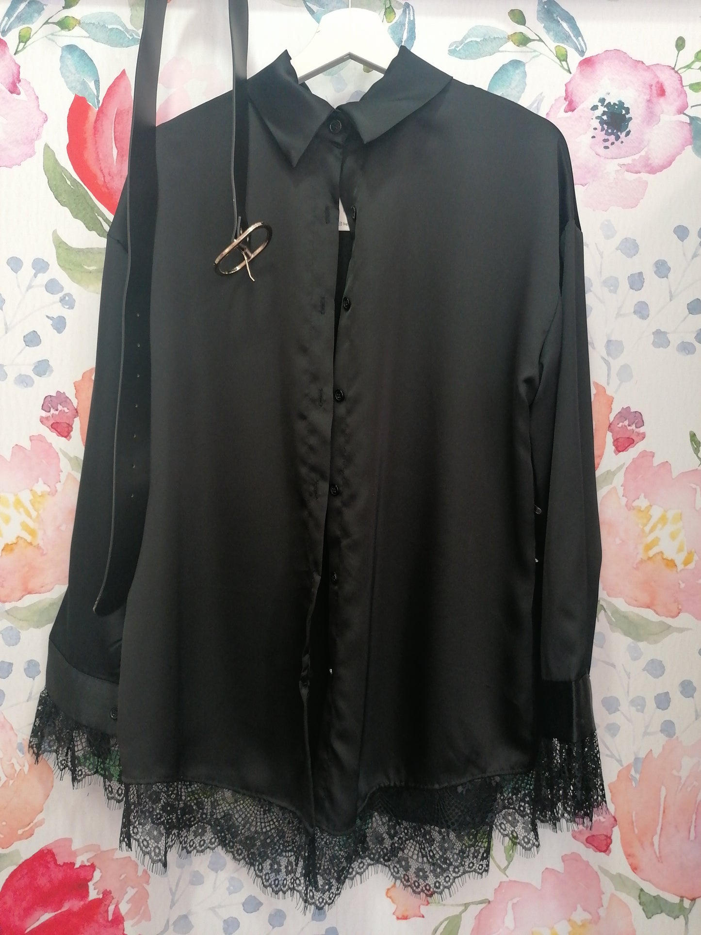 Maxi camicia abito in raso