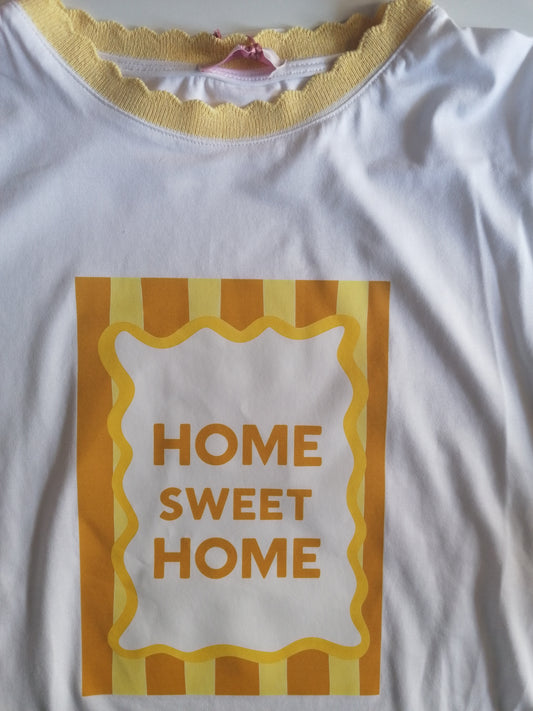 T-Shirt scritta stampata HOME SWEET HOME