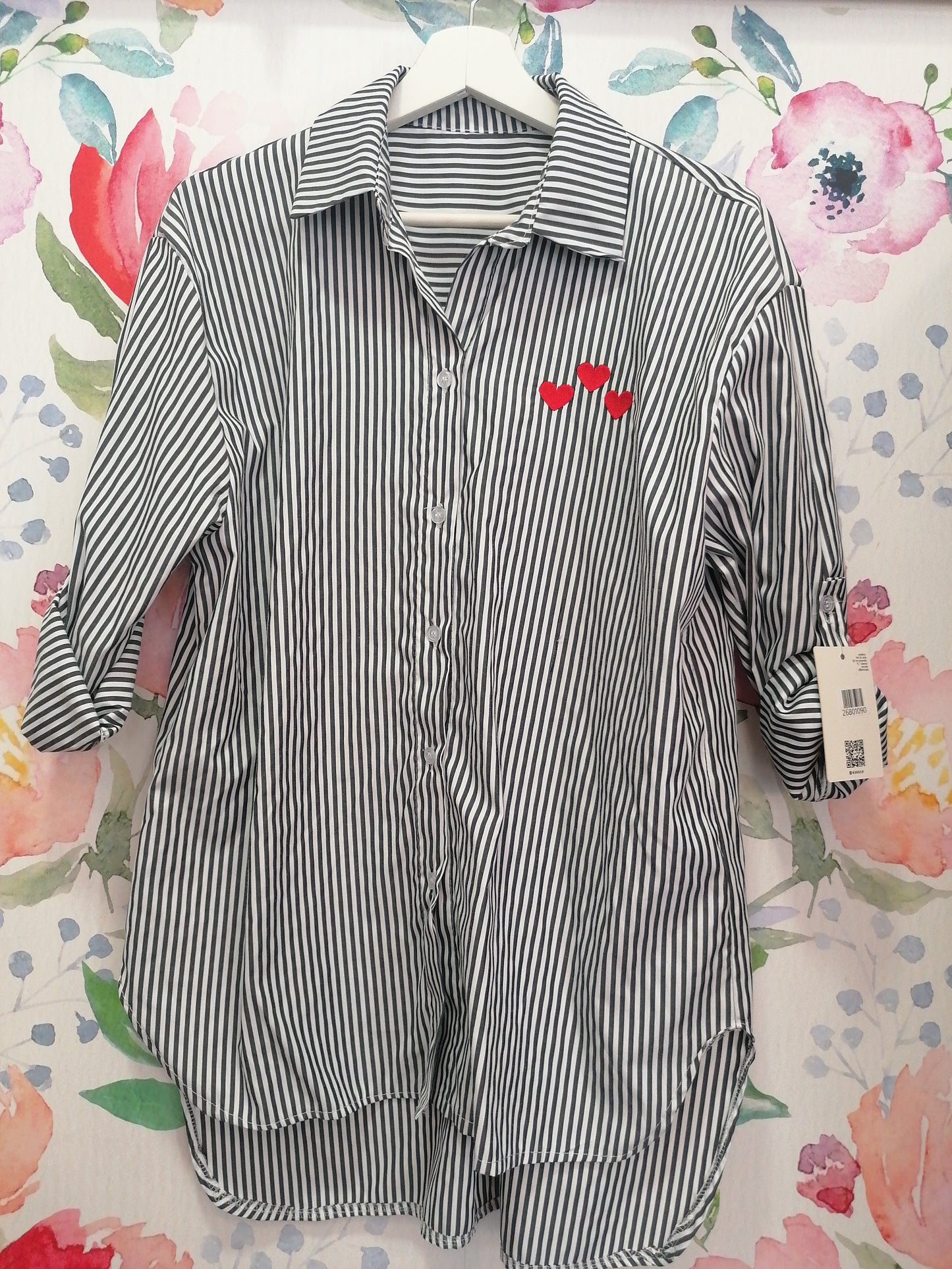 Camicia cuoricini ricamati