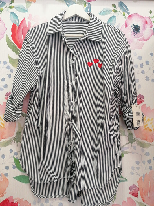 Camicia cuoricini ricamati