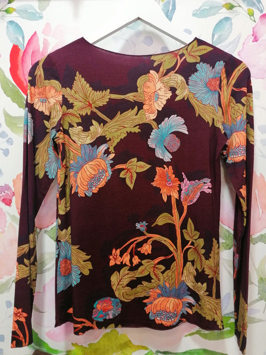 Maglia floreale BORDEAUX