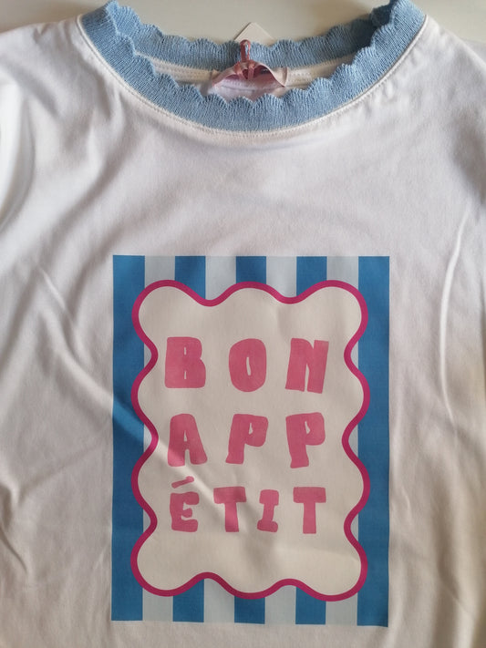 T-Shirt scritta stampata BON APPETIT
