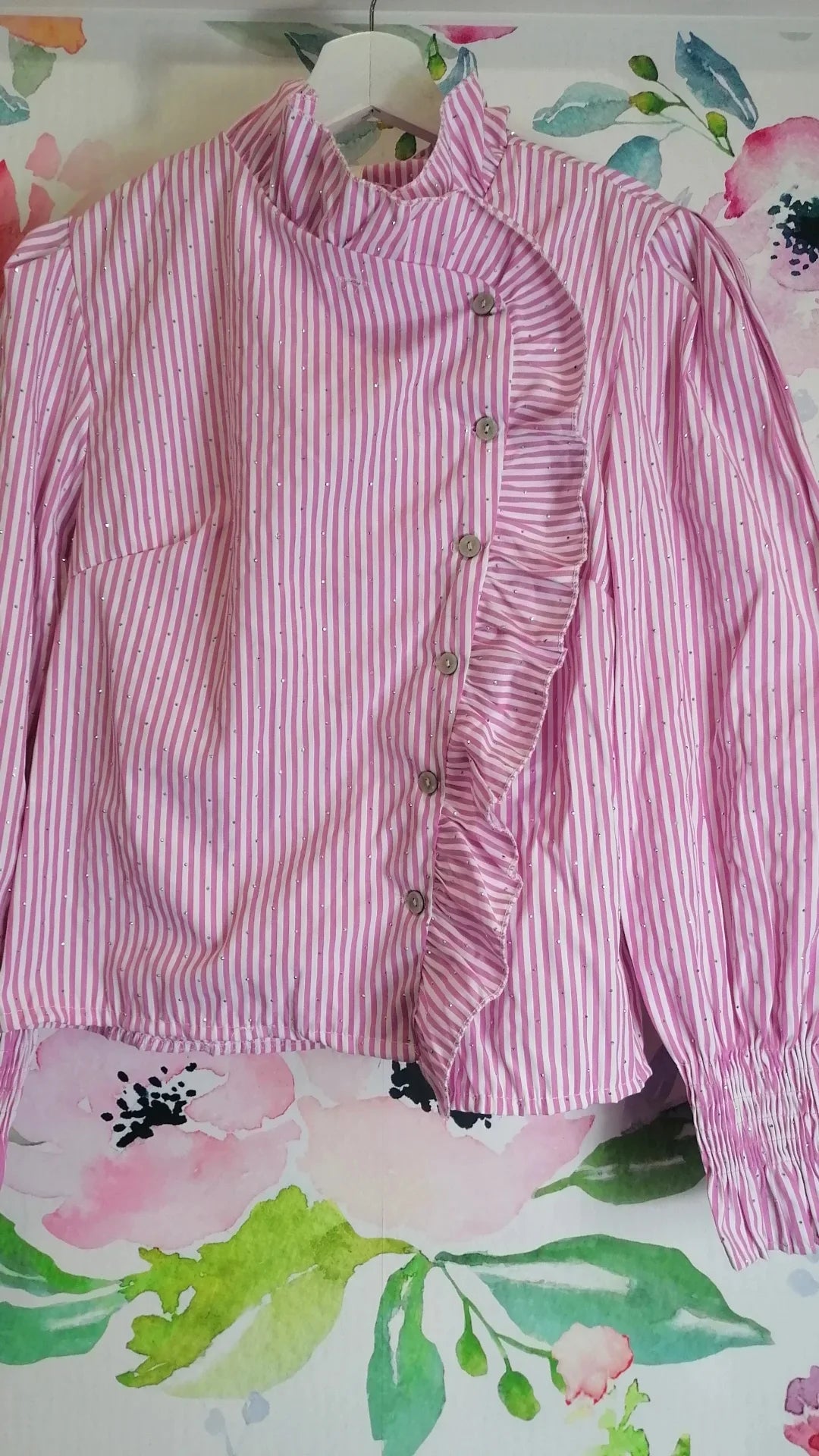 Camicia a righe con brillantini