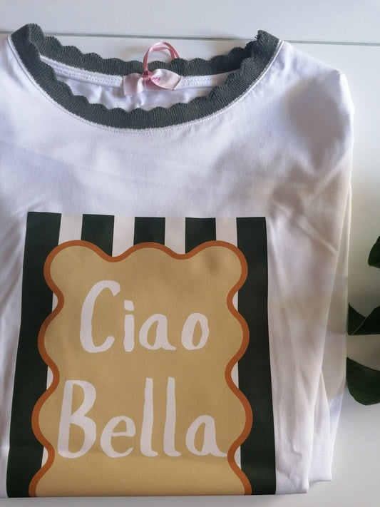 T-Shirt scritta stampata CIAO BELLA