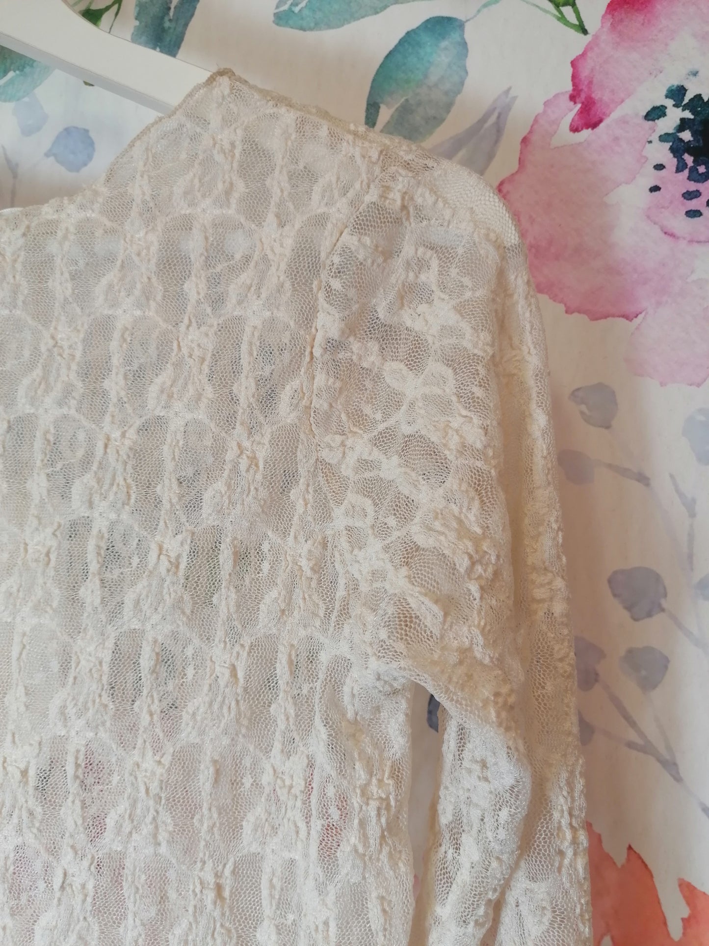 Maglia in pizzo panna
