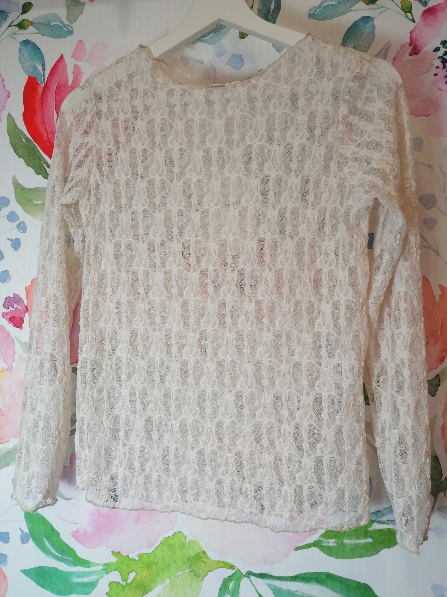 Maglia in pizzo panna