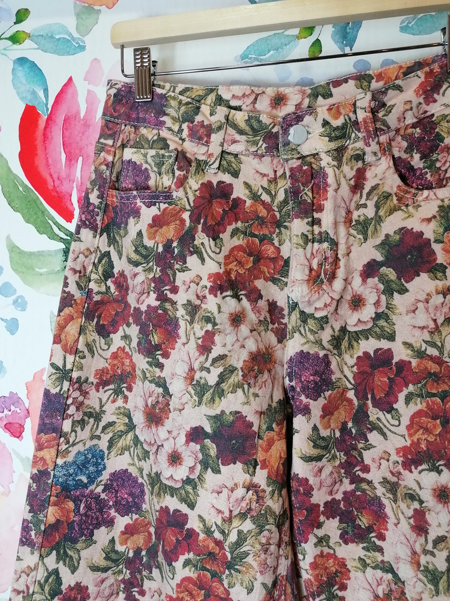 Pantaloni floreali wide leg