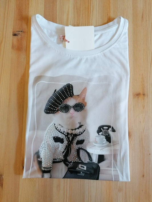 T-Shirt over gatto