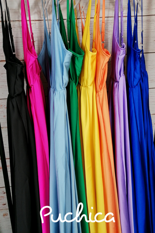 Long dress satin scollo portafoglio
