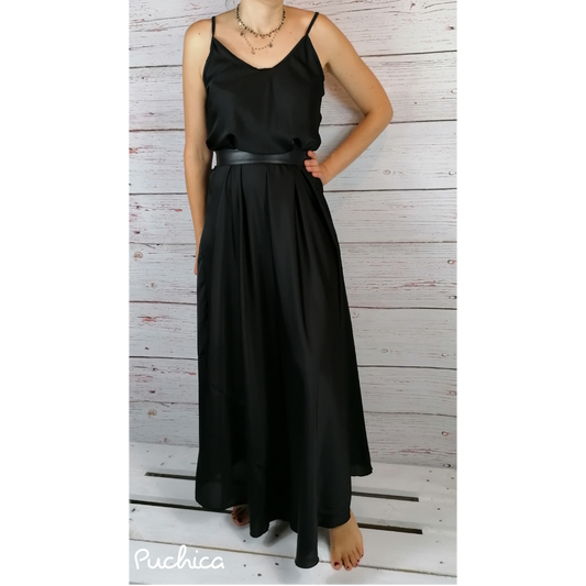 Long dress prendisole satin