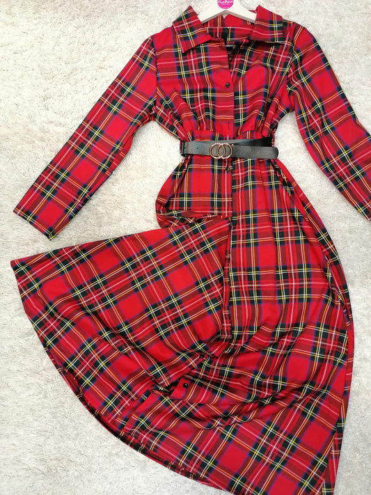 Scamiciato lungo TARTAN liscio